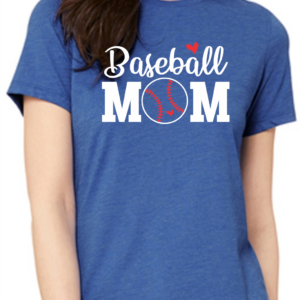 Women's Tee with Baseball Mom with Hearts