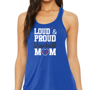 Flowy Racer Back Tank with Gladwin Baseball Loud and Proud