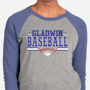 Raglan Tee with Gladwin Baseball with Stripes