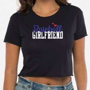 Women's Festive Crop top with Baseball Girlfriend