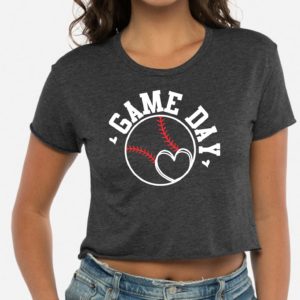 Women's Festive Crop top with Baseball Gameday