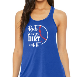 Flowy Racer Back Tank with Baseball Rub Dirt