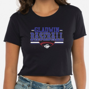 Women's Festive Crop top with Gladwin Baseball with Stripes