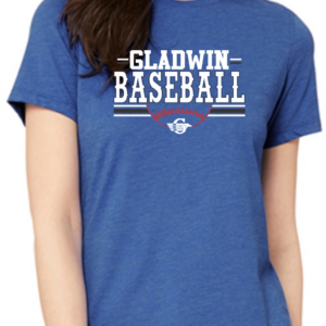 Women's Tee with Gladwin Baseball with Stripes