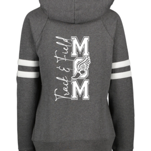Varsity Pullover Hoodie with Vertical Track Mom