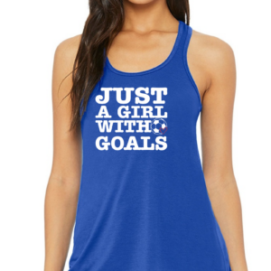 Flowy Racer Back Tank with Gladwin Soccer Girl with Goals