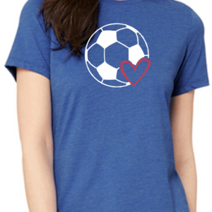 Women's Tee with Gladwin Soccer ball with Heart
