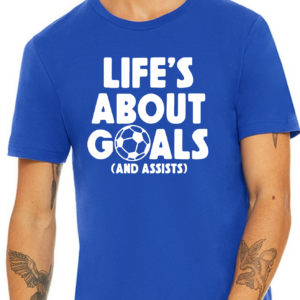 Bella Royal Tee with Soccer Goals Design