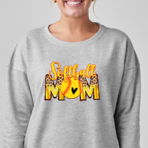 Beach Fleece Crewneck with Softball Mom