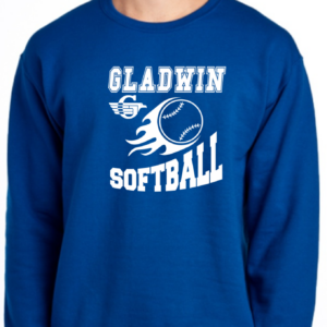 Crewneck With Softball Flame Design