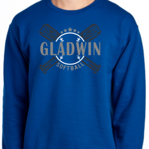 Crewneck With Softball Double Bat Design