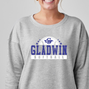 Beach Fleece Crewneck with Softball with Stars