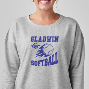 Beach Fleece Crewneck with Softball Flame