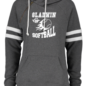Varsity Pullover Hoodie with Softball Flames