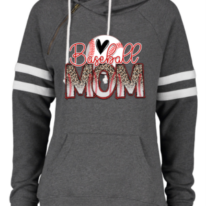 Varsity Pullover Hoodie with Baseball Mom