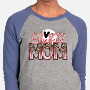 Raglan Tee with Baseball Mom Cheetah