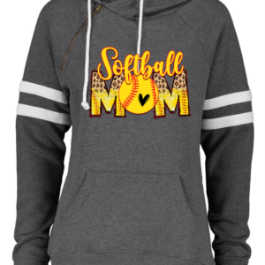 Varsity Pullover Hoodie with Softball Mom