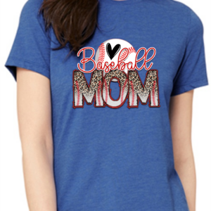 Women's Tee with Baseball Mom Cheetah