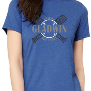 Women's Tee with Softball Double Bat